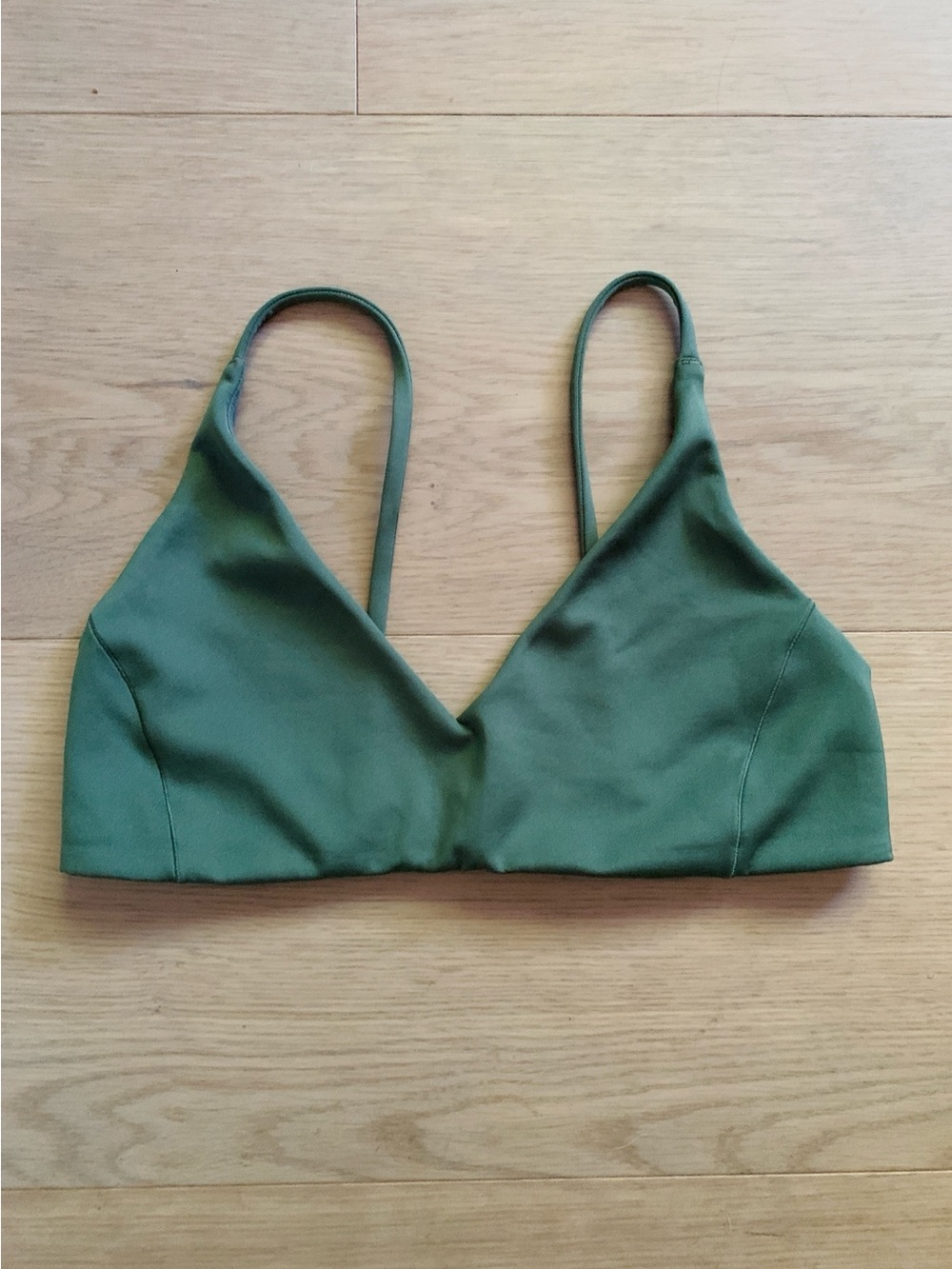 NWOT Left On Friday Sunday Bikini Top Womens Small Agave Green Travel Swimwear